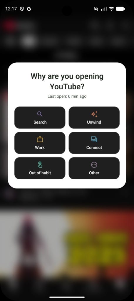 The “why now?” question shown when opening an app, in pourquoi.app on Android